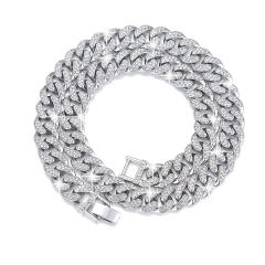 Hot sale classic diamond cuban link chain necklace