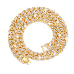 Hot sale classic diamond cuban link chain necklace