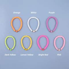7pcs rainbow color clay bead smile face bracelet set