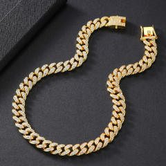 Hot sale classic diamond cuban link chain necklace