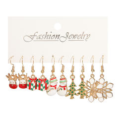 5 pair enamel christmas series alloy earrings set