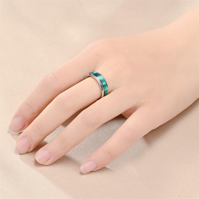Personality color enamel stainless steel rings band