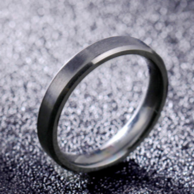 Simple easy match frost stainless steel rings band for men