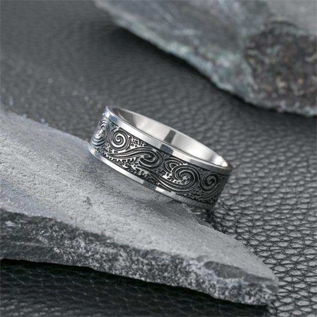 Vintage stainless steel rings band for men