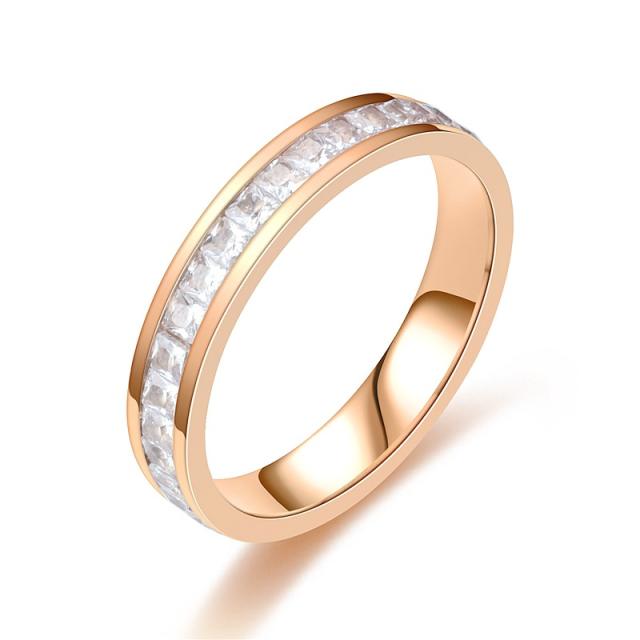 Hot sale cubic zircon diamond stainless steel rings band couple rings