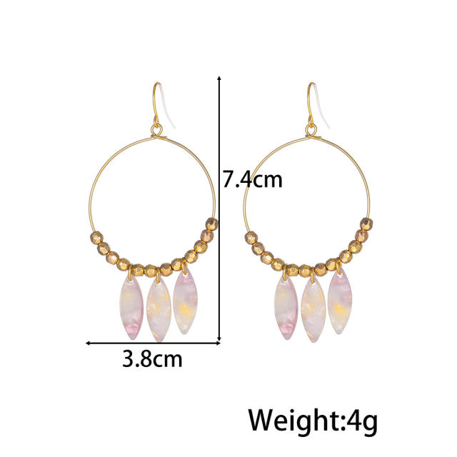 Boho big hoop acrylic tassel women earrings