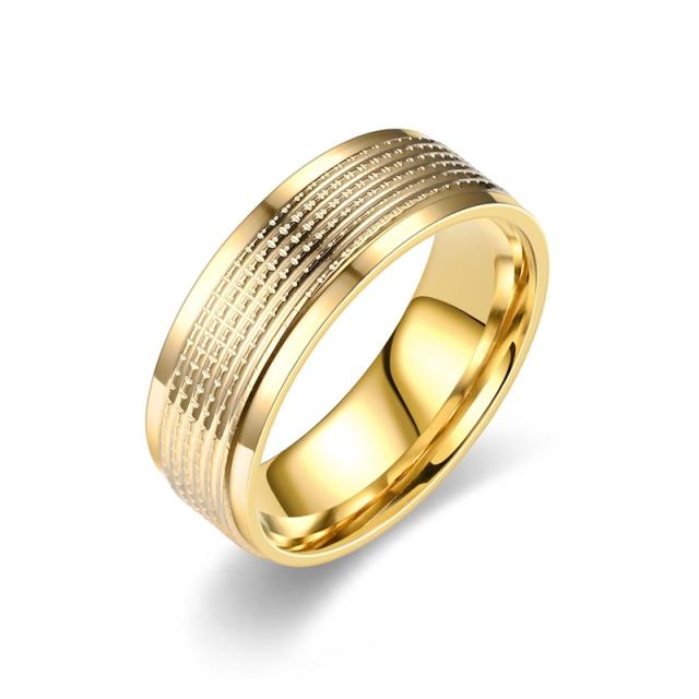 Simple stainless steel rings band for men women