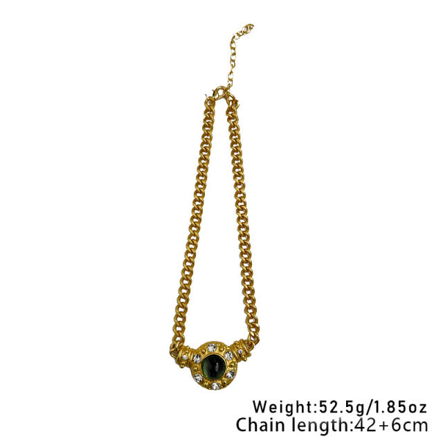 Vintage gold color chain choker necklace