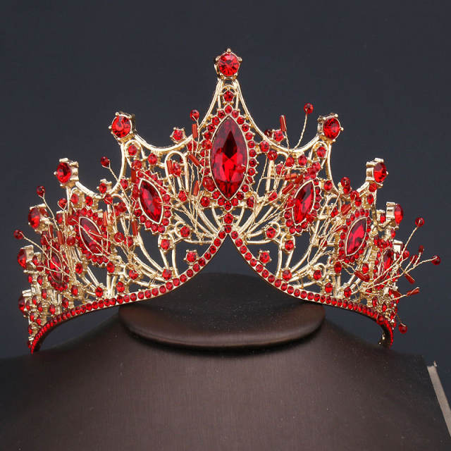 Handmade luxury rhinestone glass crystal wedding crown