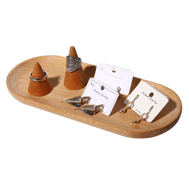2pcs set wood jewelry display tray