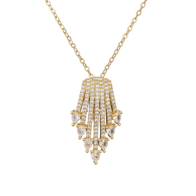 INS delicate diamond copper necklace set
