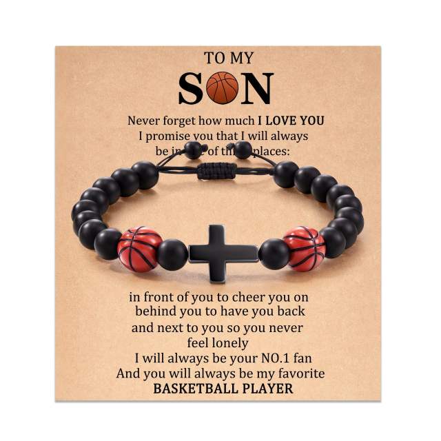 Sport series ball design black stone tiger stone bead bracelet for men