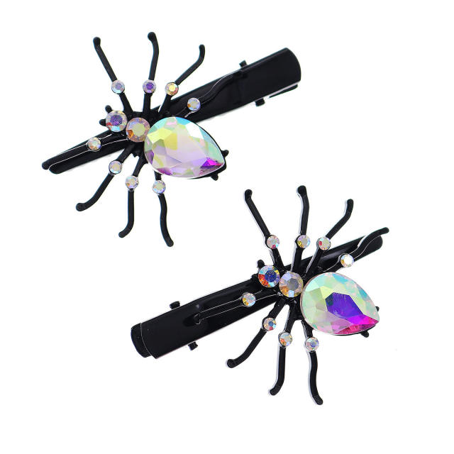 Halloween spider skull head web design hair clips set