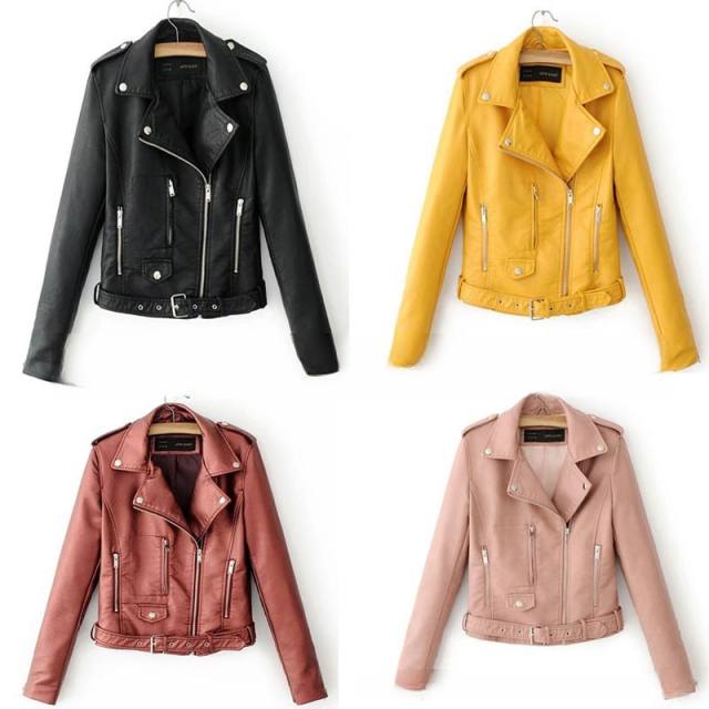 Korean fashion winter and autumn PU leather zipper jacket