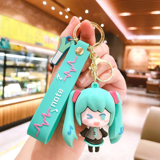 Cartoon Hatsune Miku PVC cute keychain
