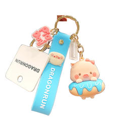 Sweet cartoon pink pig cute keychain