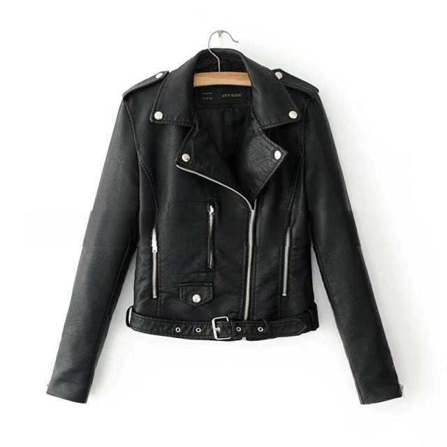 Korean fashion winter and autumn PU leather zipper jacket