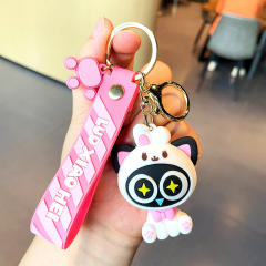 Cute cartoon cat gift box keychain