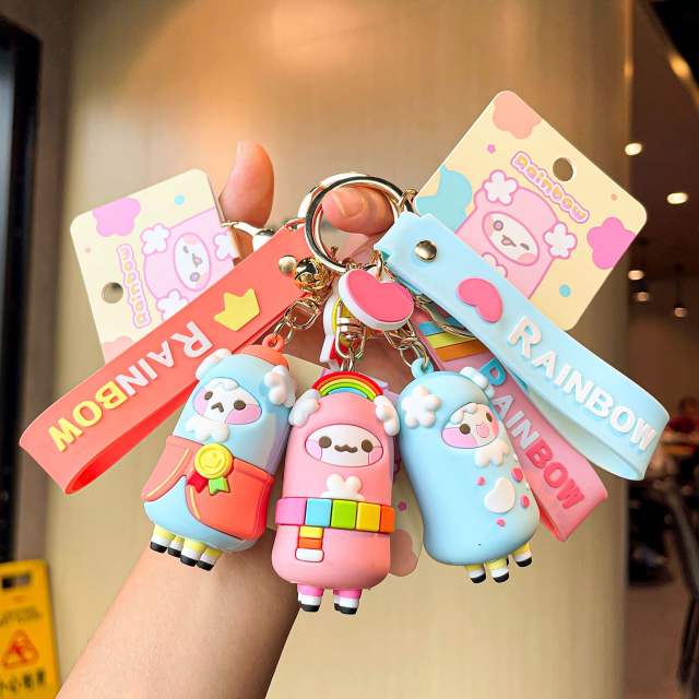 Cartoon alpaca design cute keychain
