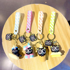 Cute cartoon cat gift box keychain