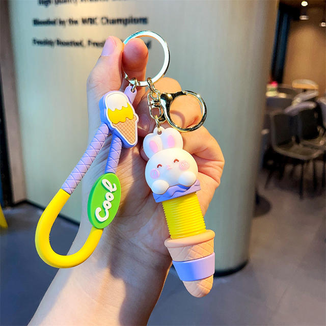 Cartoon animal decompression toys keychain