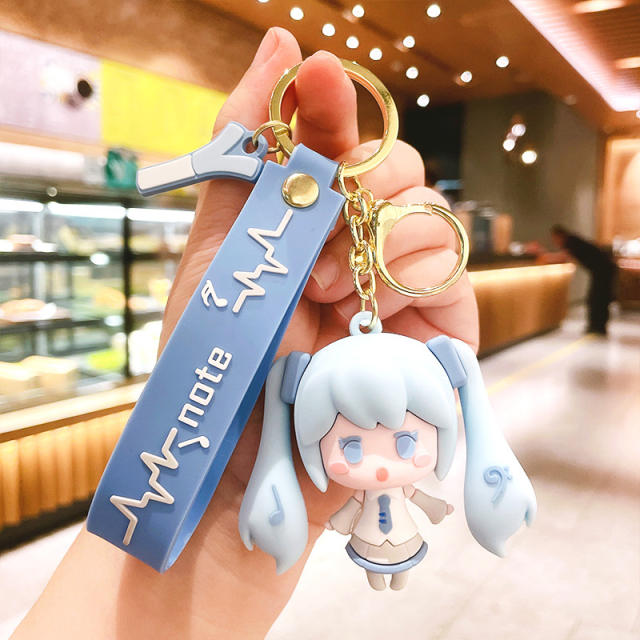 Cartoon Hatsune Miku PVC cute keychain