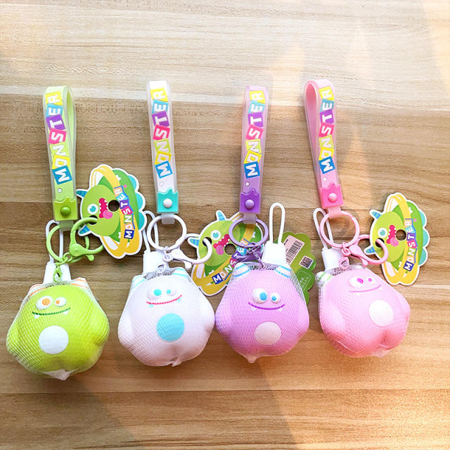Cartoon little monster decompression toys keychain