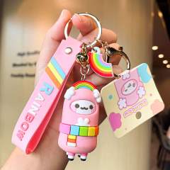 Cartoon alpaca design cute keychain