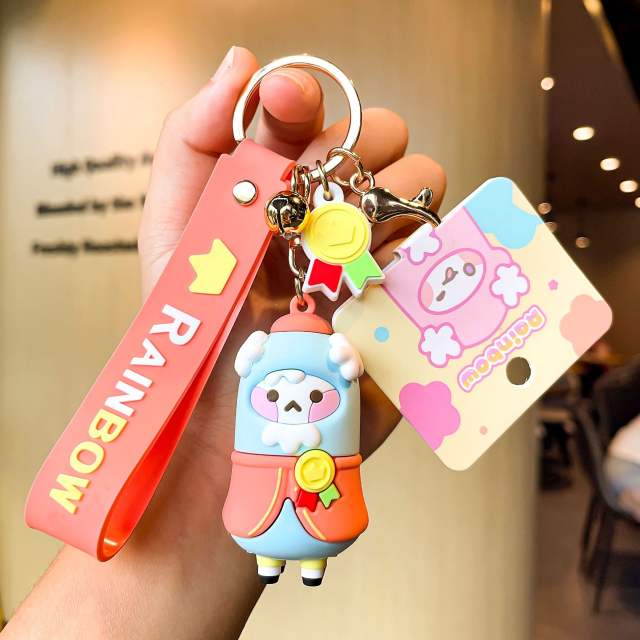 Cartoon alpaca design cute keychain