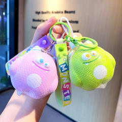 Cartoon little monster decompression toys keychain