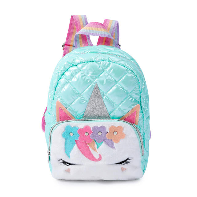 Autumn winter new design quilted pattern puff backpack school bag for kids