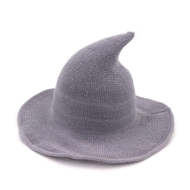Hot sale knitted folding witches hat halloween hat