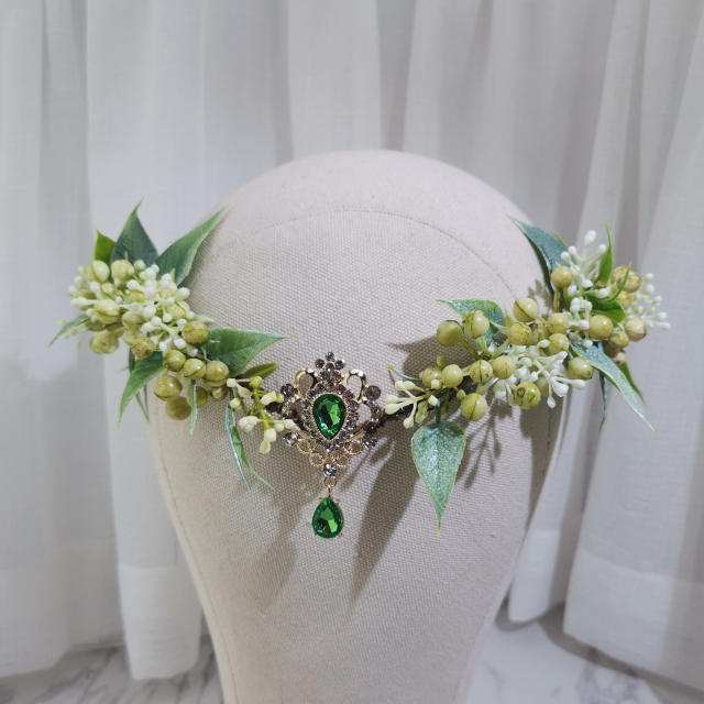 Forest fairy costume handmade V shape flower crown