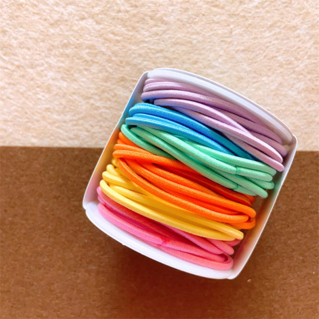 Candy color basic hair ties set for kids