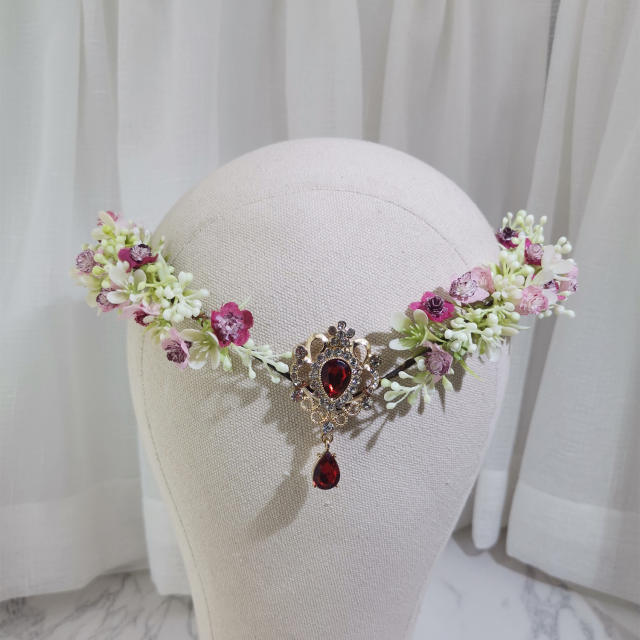 Handmade imiation flower women fairy costume V shape flower crown
