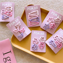 Sweet pink purple color snap hair clips set for kids
