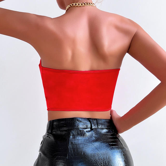 Ebay hot sale plain color sexy off shoulder corset tops