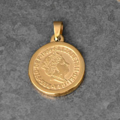18KG stainless steel portrait coin pendant for necklace