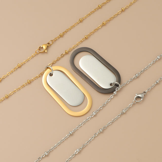 Hot sale dog tag pendant stainless steel necklace