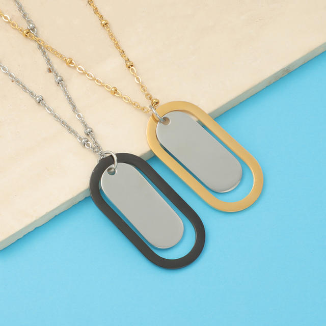 Hot sale dog tag pendant stainless steel necklace