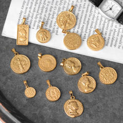 18KG stainless steel portrait coin pendant for necklace