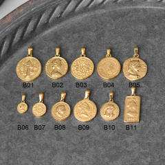 18KG stainless steel portrait coin pendant for necklace