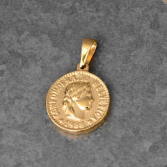 18KG stainless steel portrait coin pendant for necklace