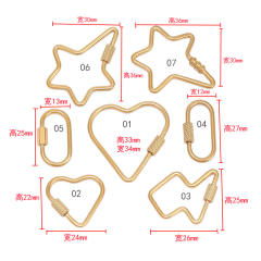 DIY heart shape star shape stainless steel jewelry diy connect clasp