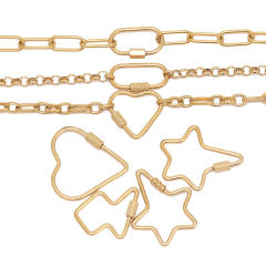 DIY heart shape star shape stainless steel jewelry diy connect clasp