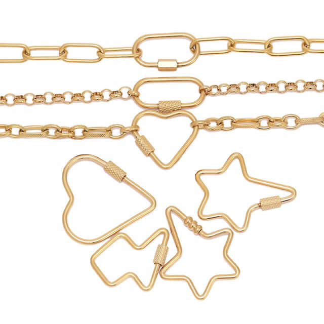 DIY heart shape star shape stainless steel jewelry diy connect clasp