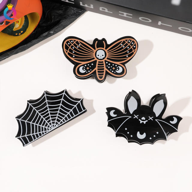 Funny halloween pumkin ghost hair claw clips