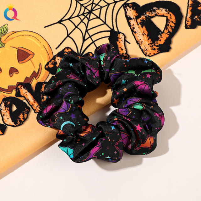 Halloween series pumkin ghoast bat pattern scrunchies
