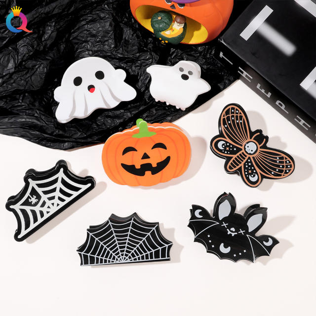 Funny halloween pumkin ghost hair claw clips