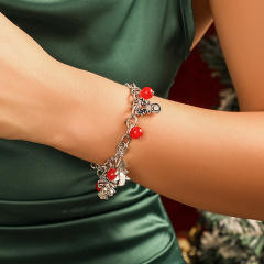 Creative christmas season charm necklace choker bracelet set